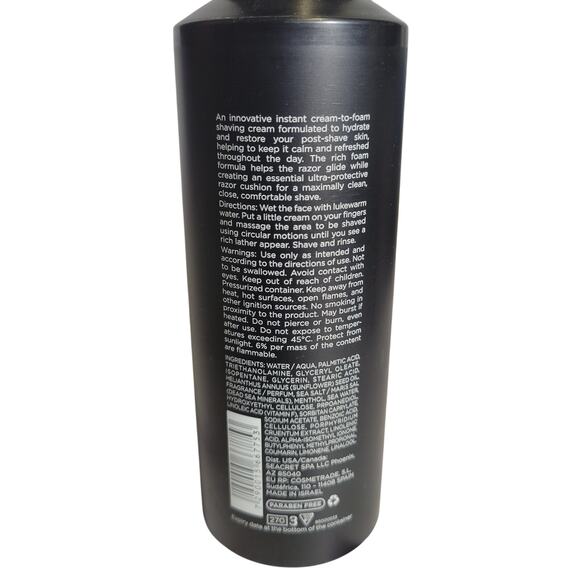 Seacret Cool Foaming Shave Cream for Men 5.1oz NEW For all skin & beard types - Picture 3 of 3